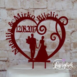 Caketopper Dunkelrot Bijelic