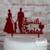 Cake Topper Familie Freise Dunkelrot