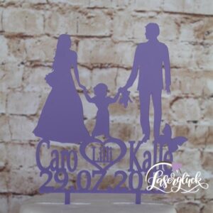 Cake Topper Familie Satiniert Lila