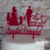 Cake Topper Familie Fahrrad Pink