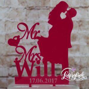 Cake Topper Mr & Mrs Will Pink