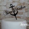 Cake Topper Anker mit Namen Schwarz