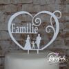 Cake Topper Familie im Herz Weiß