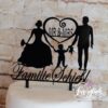 Cake Topper Familie mit Junge und Herz Schwarz