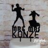 Cake Topper Football und Fotografin Mr & Mrs Schwarz