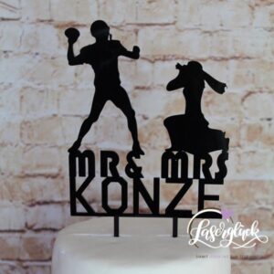 Cake Topper Football und Fotografin Mr & Mrs Schwarz