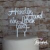 Cake Topper Hand in Hand ein Leben lang Weiß