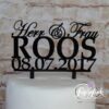 Cake Topper Herr & Frau mit Namen und Datum Schwarz