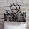 Cake Topper Herzschlag und Name Schwarz