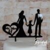Cake Topper Mr & Mrs mit Mädchen Schwarz