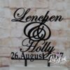 Cake Topper Namen mit Datum Schwarz