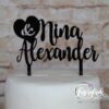 Cake Topper Namen mit Herz Schwarz