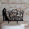 Cake Topper Paar Mr & Mrs mit Namen Schwarz