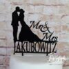 Cake Topper Paar Mr & Mrs mit Namen Schwarz