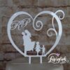 Cake Topper Paar mit 2 Kinder im Herz Weiß