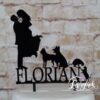 Cake Topper Paar mit Hunden und Katzen Schwarz
