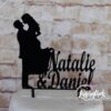 Caketopper Paar mit Namen Schwarz