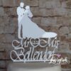 Cake Topper Paar mit Namen Weiß