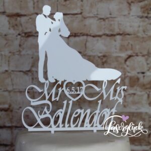 Cake Topper Paar mit Namen Weiß