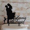 Cake Topper Paar mit Namen und Pudel Schwarz
