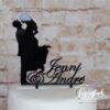 Cake Topper Paar mit Vornamen Schwarz