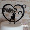 Cake Topper Paar mit Yorkshire im Herz Schwarz