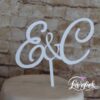 Cake Topper mit Initialen Weiß