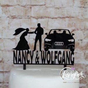 Caketopper mit Paar und Audi Schwarz
