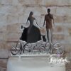 Cake Topper Mr & Mrs Paar mit Chiwawa Silber verspiegelt