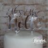 Cake Topper Mr & Mrs mit Namen silber verspiegelt