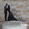 Cake Topper Paar mit Name Silber verspiegelt