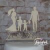 Cake Topper Familie mit 2 Kinder Holz