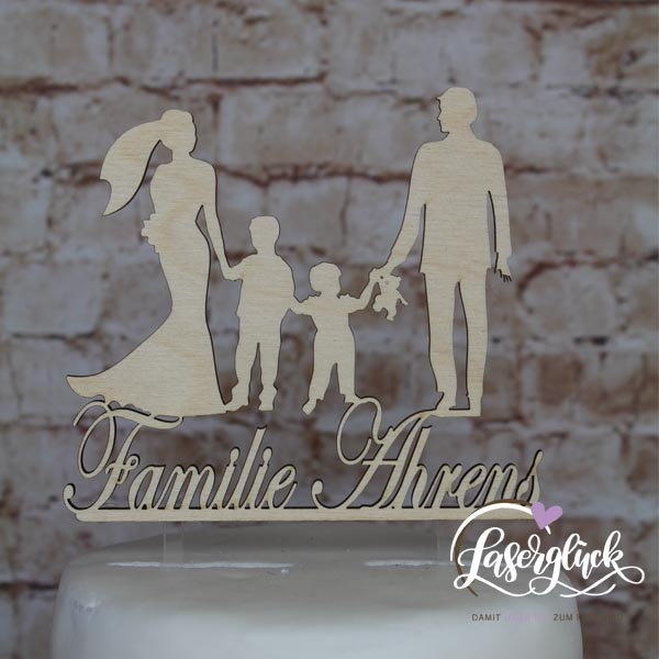 Cake Topper Hochzeit personalisiert Holz mit Namen Kuchentopper