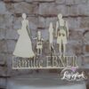 Cake Topper Familie mit 2 Kindern in Tracht Holz