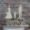 Cake Topper Familie mit Junge Holz
