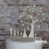 Cake Topper Familie mit Katze unter Baum Holz