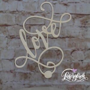Cake Topper Love geschwungen Holz