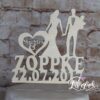 Cake Topper Paar mit Baby und Namen Holz