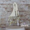 Cake Topper-Paarmit Bulldogge und Name Holz