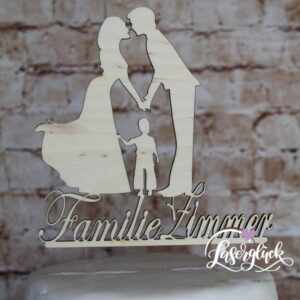 Cake Toppper Paar mit Junge und Name Holz