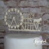 Cake Topper mit Riesenrad Hund und Name Holz
