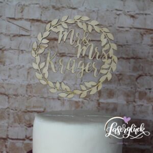 Cake Topper Kranz mit Namen Holz