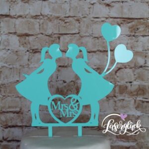 Cake Topper Mrs & Mrs Mint