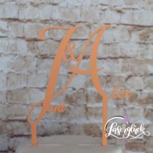 Cake Topper mit Initialen JA Orange