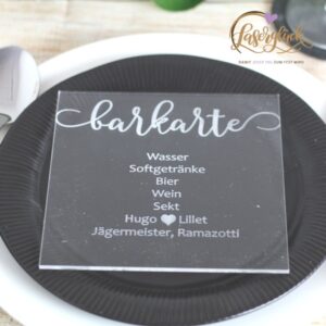 Acrylmenükarte quadratisch 14x14 cm