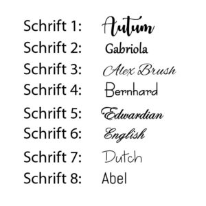 Schriftarten Streudeko