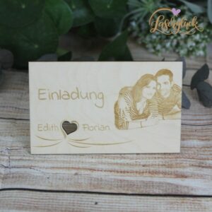 Einladung mit Bildgravur