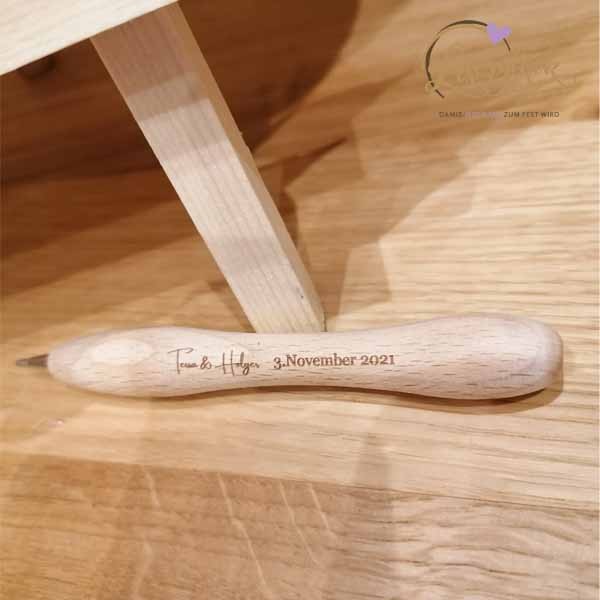 Holzkugelschreiber graviert